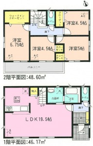 アーネスト半田市板山町全4区画2号棟間取