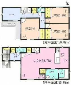 アーネスト半田市板山町全4区画3号棟間取