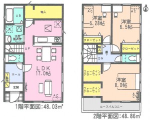 アイディ岡崎半田市岩滑東町全4棟1号棟間取