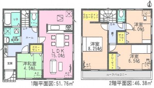 アイディ岡崎半田市岩滑東町全4棟3号棟間取