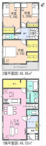 アイディ知立半田市新居町全3棟3号棟間取