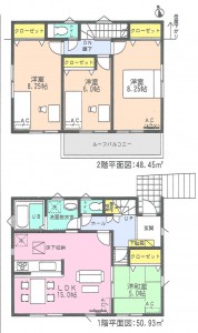 アイディ知立常滑市飛香台3期全2棟1号棟間取