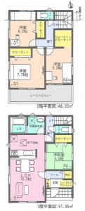 アイディ知立常滑市飛香台3期全2棟2号棟間取