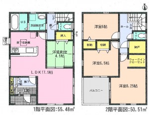 武豊町中挟 全2棟2号棟間取り