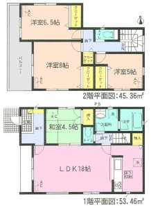 アーネスト刈谷半田市大伝根全3棟3号棟間取り